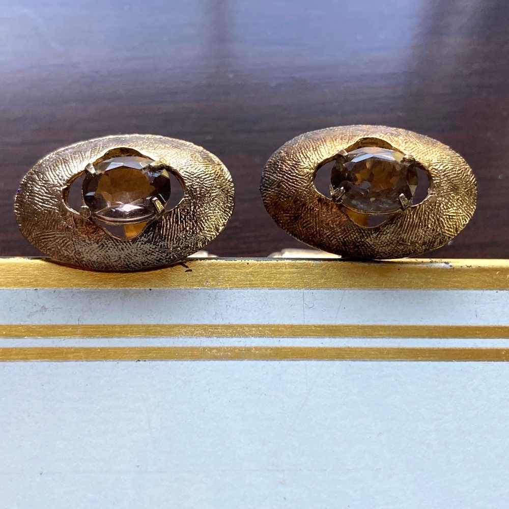 Vintage 1955-1958 Genuine. Anson Gold plated cufflinks. collectors  .PAT PEND.